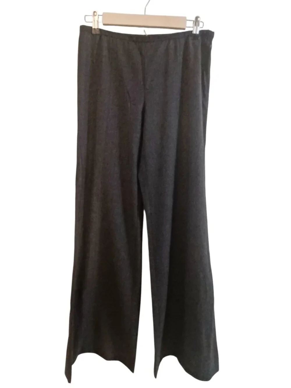 Armani Collezioni Antinea Dark Gray Virgin Wool Flare Trousers Size 6